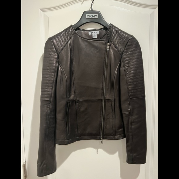 DKNY lamb skin leather jacket - Picture 1 of 8